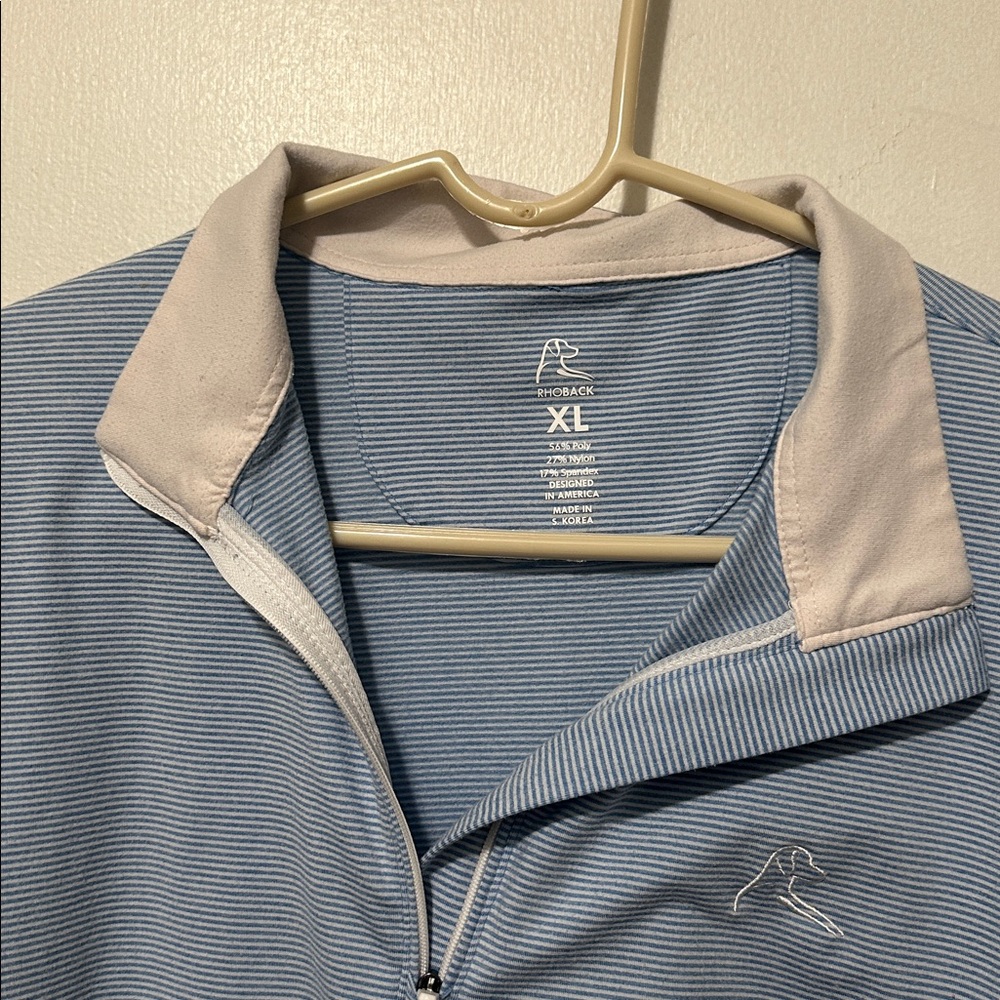 Rhoback Women's Blue white Quarter-Zip Performance Top size XL - Picture 3 of 5